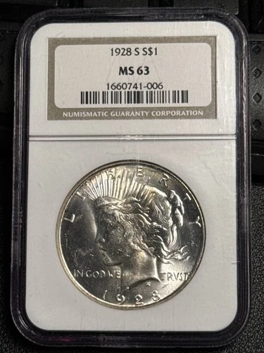 1928 S Peace Silver Dollar NGC MS-63 BLAST WHITE