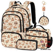 17in Khaki Capybara Backpack Set for Girls Boys Kids - Kids Capybara