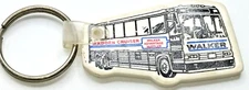 Vintage Keychain Walker Bus Madden Cruises Plastic White Key Ring K125
