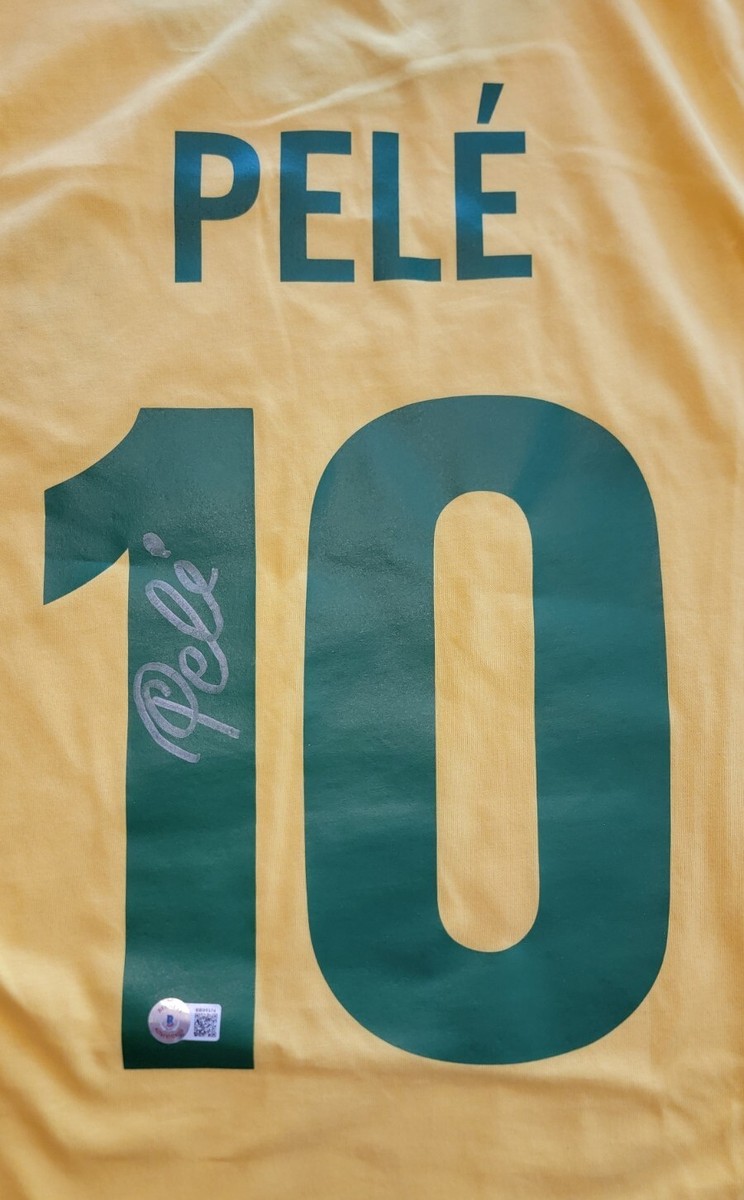 PELE Signed Brazil Soccer Jersey Beckett Certified #10 Autograph