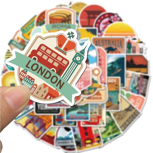 Travel Country Cities Landmarks Assorted Stickers | Pack of 50 Gift (Style A) - Picture 6 of 7