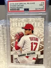 2018 LEAF SPECIAL RELEASE SHOHEI OHTANI PRIZED ROOKIE #18 PSA 9