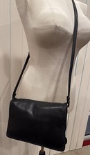 Vintage Tula Of London Butter Soft Black Leather Shoulder Crossbody Clutch
