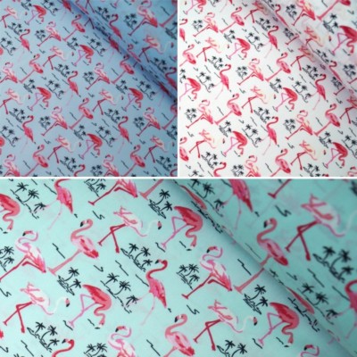 ROSE /& HUBBLE TROPICAL ISLAND HAWAIIAN LIGHT TURQUOISE BLUE FABRIC 100/% COTTON