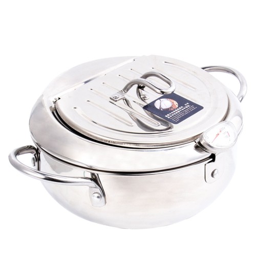 Temperature Controlled Fryer Pot for Frying Oil with vente Thermometer