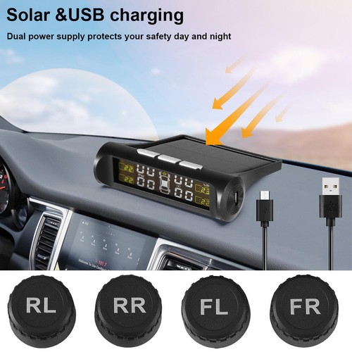Wireless Car Solar LCD Tire Pressure Monitoring System + 4 External Sensors - Picture 4 of 13