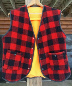 wool orange hunting vest