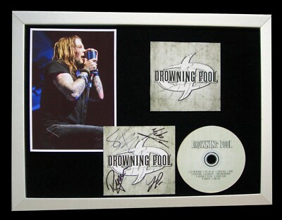 DROWNING POOL+SIGNED+GALLERY QUALITY FRAMED=100% AUTHENTIC+EXPRESS GLOBAL SHIP
