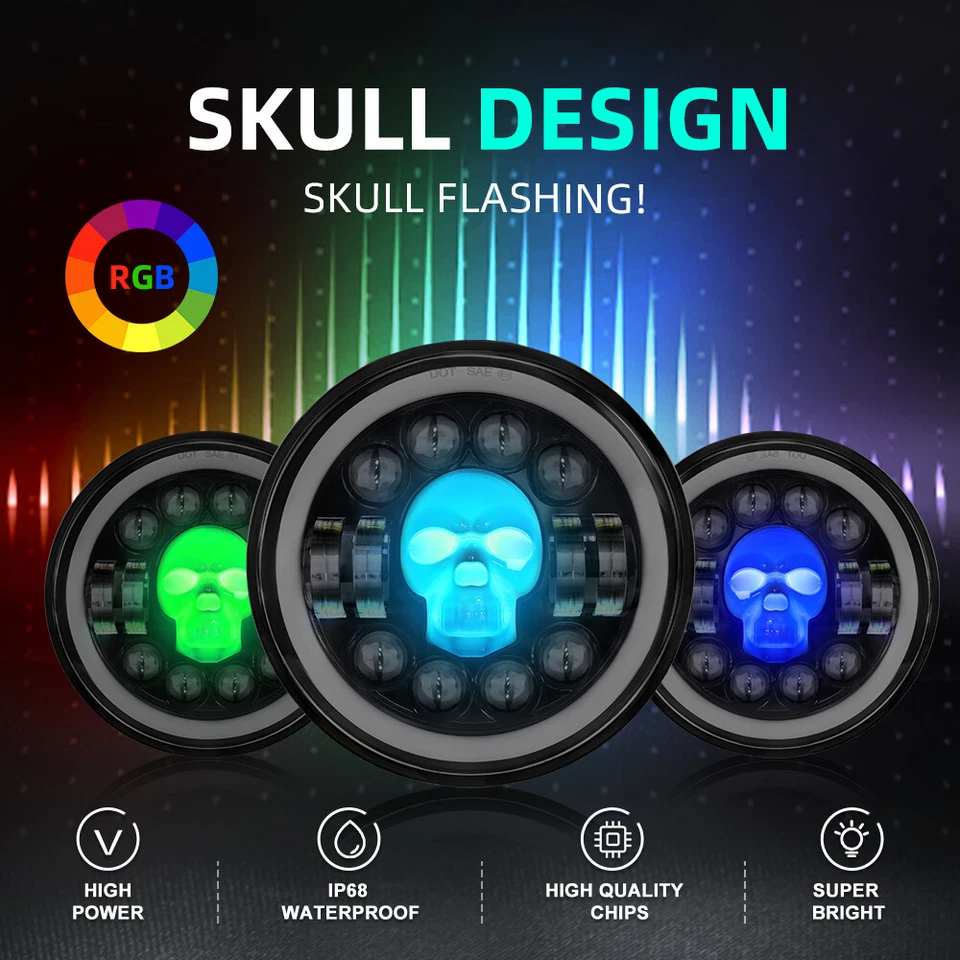 For Victory V92 C/SC/TC Kingpin Vegas 7" LED Headlight Assembly Turn Signals DRL - Image 2 of 4