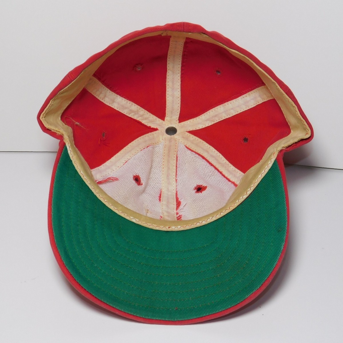 Vintage 1960s Red White Blue Embroidered M Cotton Baseball