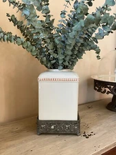 Gracious Goods GG Collection Acanthus Medium Canister/Jar Vase No Lid