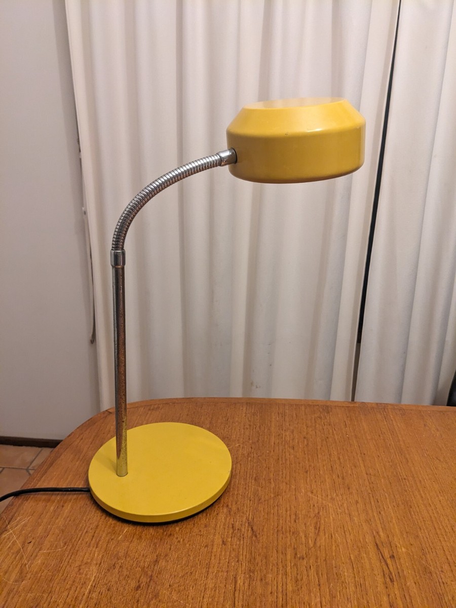 Vintage Mid Century Yellow Table Lamp Planet oslo Style By