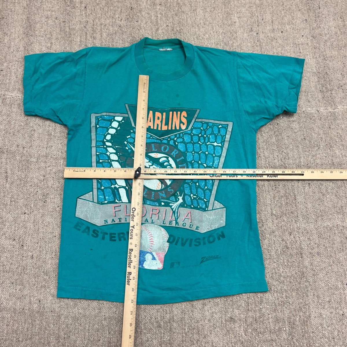 レア 90s MLB アメリカ製 フロリダマーリンズ ベースボールシャツ Vintage Florida Marlins Shirt Mens Medium Blue 1990s MLB