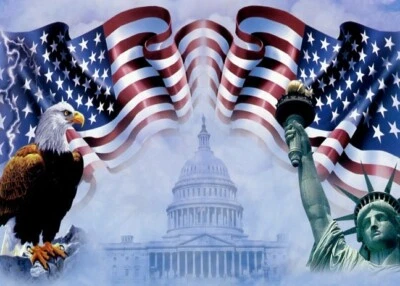 TREE FREE GREETINGS Patriotic Unity Cards - Democracy Setting - Tree Free Greeting Card - 70006