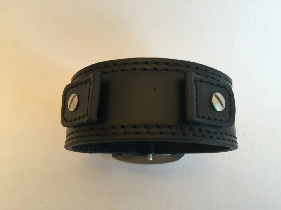 Correa de reloj Hadley-Roma de 18 mm y 20 mm de cuero negro estilo militar ancho en X 912 Foto 3 de 4