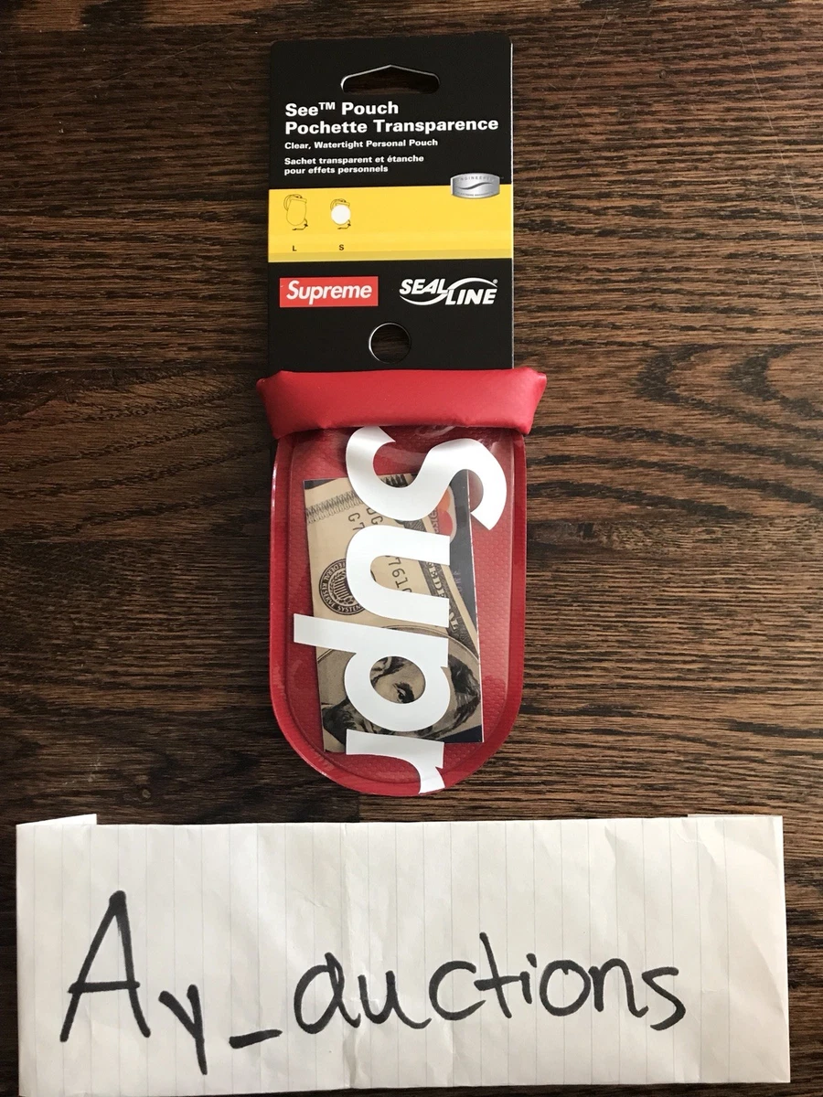 Supreme SealLine See Pouch Red Logo Small Ss18 Authentic IN HAND