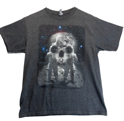 Astronaut Skull Moon Delta Pro Weight T-Shirt - Youth XL - Black (252)