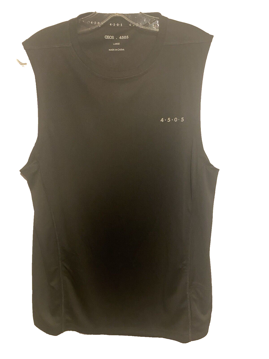 ASOS 4505 Men's Sleeveless Workout Shirt Black Stretch Active