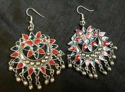 Vintage Afghan Kuchi Ohrringe Ethno Stamm Kuchi Bauchtanz Kette Zigeuner Ohrring
