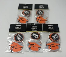 Graduation Party Decorations Supplies Orange And Black Congrats Grad Confetti 5!