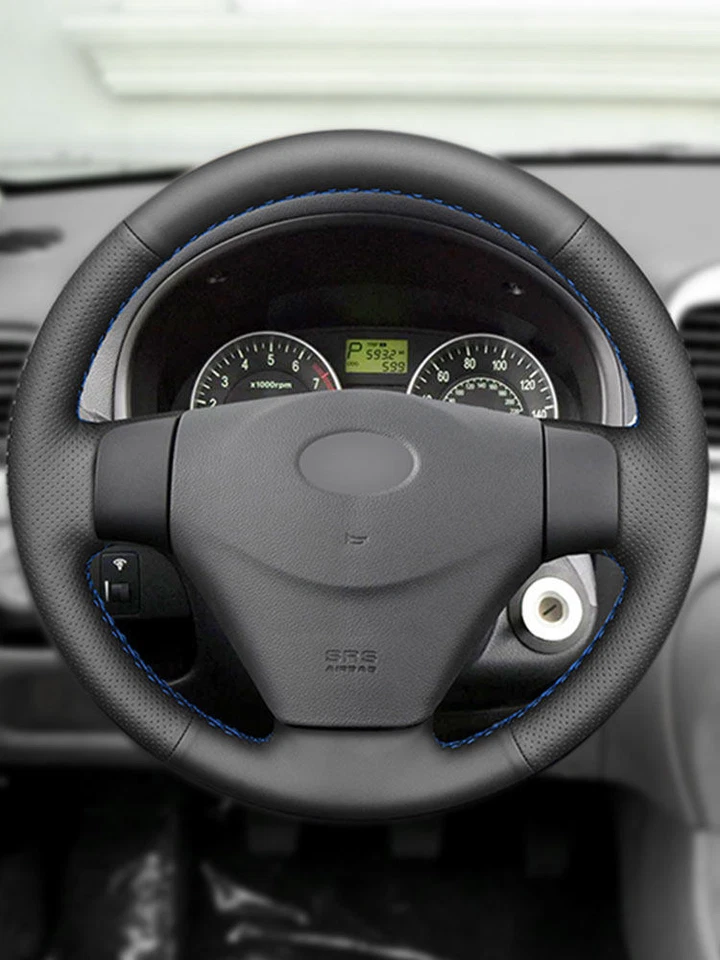 Hágalo usted mismo Cubierta de volante de empalme de cuero para Kia Rio Rio5 2006-2009 Hyundai Getz Foto 2 de 4