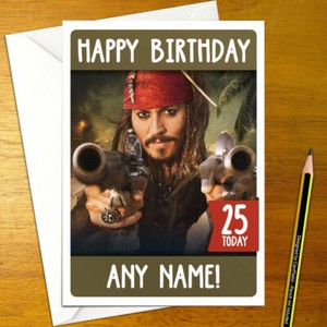 JACK SPARROW Personalised Birthday Card - A5 Pirates Of The Caribbean