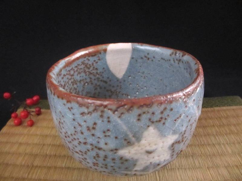 Tea Bowl Natsu Shino Platycodon Pattern Kyoho Genkuro Kiln Tea Bowl Natsu Shino Platycodon Pattern Kyoho Genkuro Kiln
