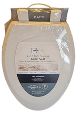Elongated 2-in-1 Potty Training Child/Adult Toilet Seat White Plastic Mainstays