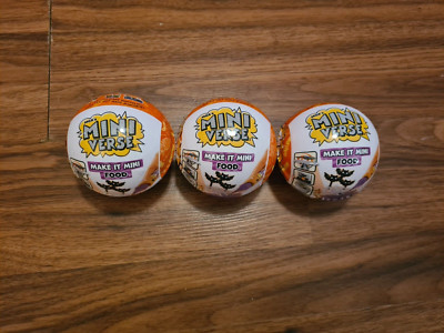 MGA'S Mini Verse Make It Mini Food: Beetlejuice Halloween Series 2- Lot of 3
