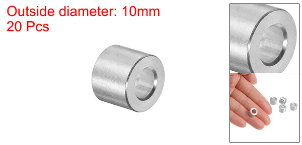 250 Rondelles D'espacement ABS Noires Pour Vis M5 - 5.4mm Intérieur, 9mm Extérieur, 10mm Hauteur