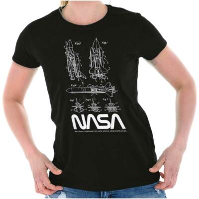 NASA Space Shuttle Rocket Science Astronaut Womens Top Junior Graphic Tee