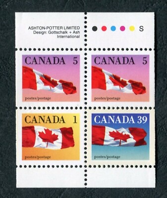 KANADA BOOKLET 1990 FLAGGE GESCHLOSSEN Perf 12,5 x 13,0 MNH+++X