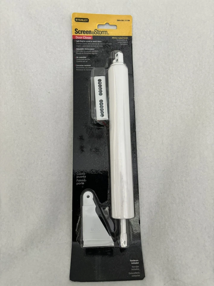 Cierre de puerta Stanley 17-9134 pantalla blanca y aluminio Storm 1162 Foto 2 de 3