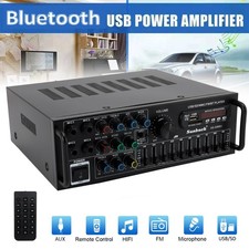 Bluetooth 5.0 HiFi Sunbuck 2000W Stereo Power Amplifier Karaoke FM USB SD AUX 