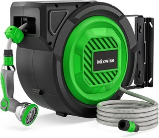 Garden Hose Reel For Auction Wall Mounted & Retractable Green 20m 2m