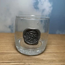 Southern Jubilee Double Old Fashion 14oz Bar Barware Pewter Emblem Three Stars