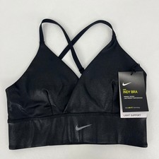 Nike Indy Bra Womens Small Black Metallic Dri-FIT Light Support CT3751-010 NEW