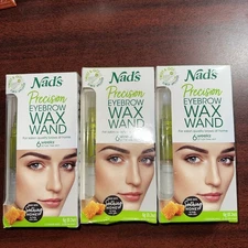 NADS 3PK Precision Eyebrow Wand Waxing Kit Soothing Honey 0.2oz