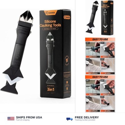 Saker Silicone Caulking Tool 3-in-1 Grout Removal Tool and Sealant Finishing ...