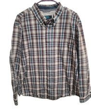 Cody James Core Men's Large Plaid Button Down Shirt Plum Purple White Blue