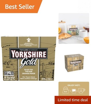 80 Count Caffeinated Yorkshire Gold Pillow Tea Bags - Smooth Full-Bodied Flavor
