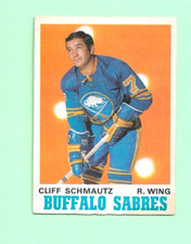 (1) CLIFF SCHMAUTZ 1970-71 O-PEE-CHEE # 142 SABRES ROOKIE VG CARD (N0550). rookie card picture