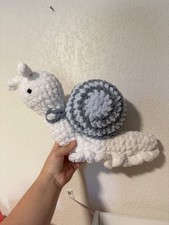 Handmade Chunky Knit Large Crochet Snail Plush Stuffed Animal 14  