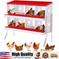 8 Holes Chicken Nesting Box, Metal Chicken Nesting Boxes, with Bracket Legs