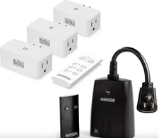 BLACK + DECKER 3 Indoor & 1 Outdoor Wireless Remote Outlets