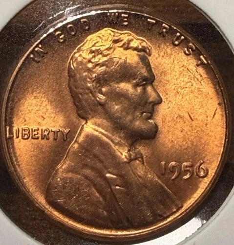 1956 1c Lincoln Wheat Small Cent RD Uncirculated US One Cent Coin Uncertified