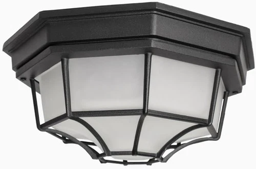 1020WT Crown Hill LED Light Bulb Compatible Aluminum Frosted Glass Outdoor Flush - Picture 6 of 12