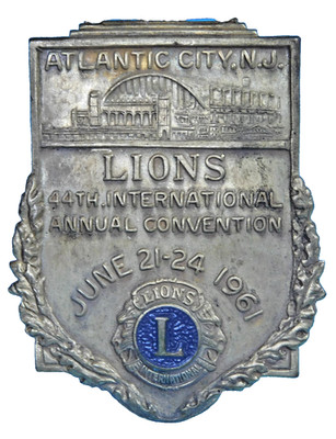 1961 Lions Atlantic City 44th International Annual Convention Name Badge