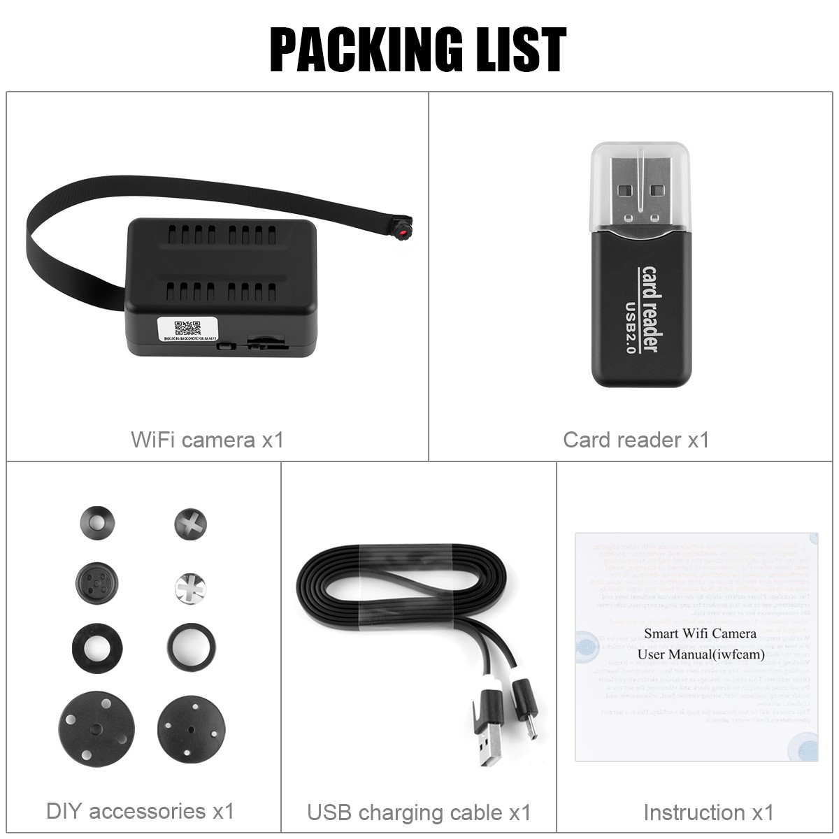Wireless WIFI IP Mini Smallest DIY Buttons Camera HD 1080P -