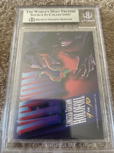 1994 marvel masterpieces Silver holofoil Venom Fresh Grading Beckett 8.0 - Picture 3 of 3